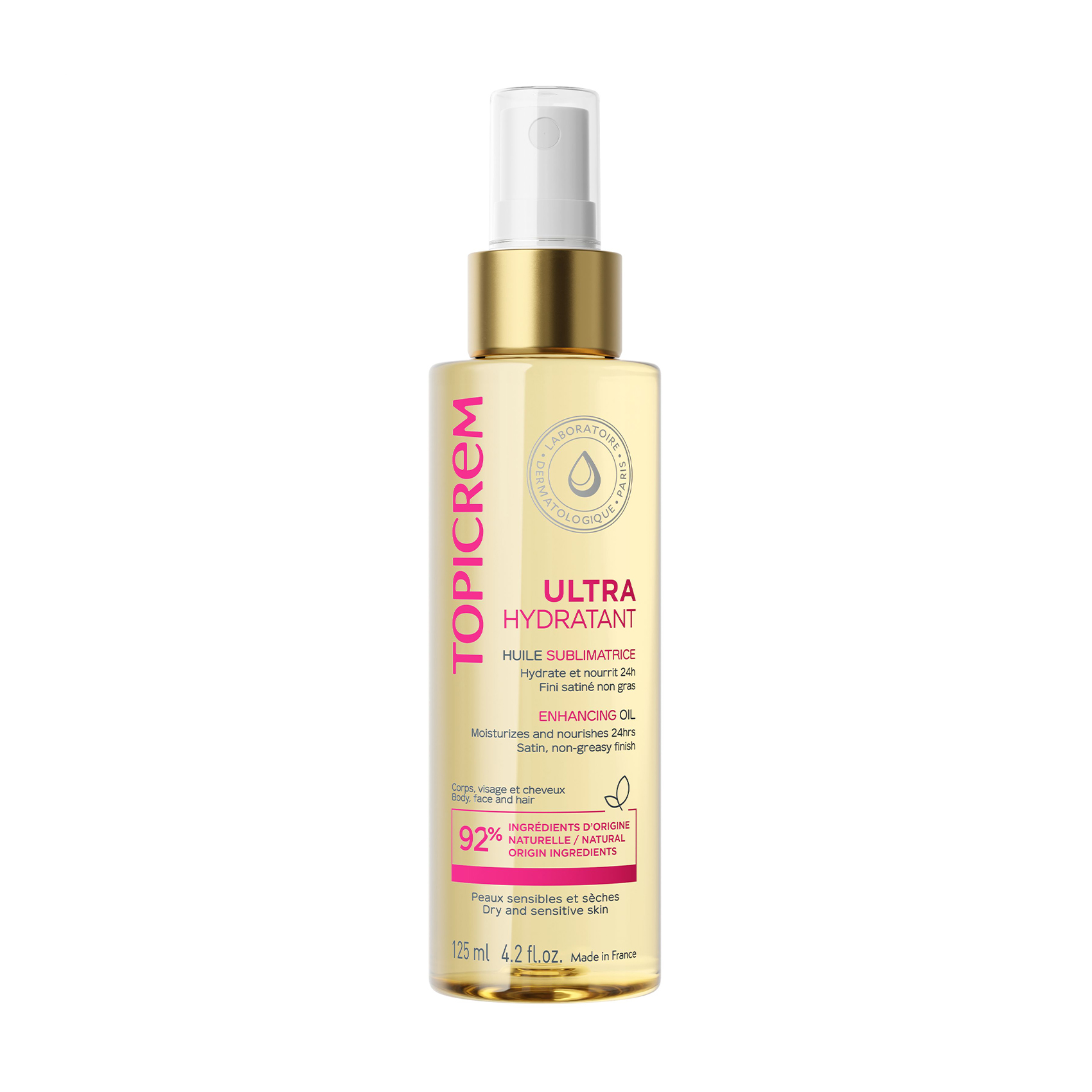 Ультразволожувальна олія для обличчя, тіла та волосся Topicrem Ultra-Moisturizing Oil, 125 мл